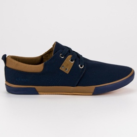 Baskets nouées bleu foncé brun bleu marin