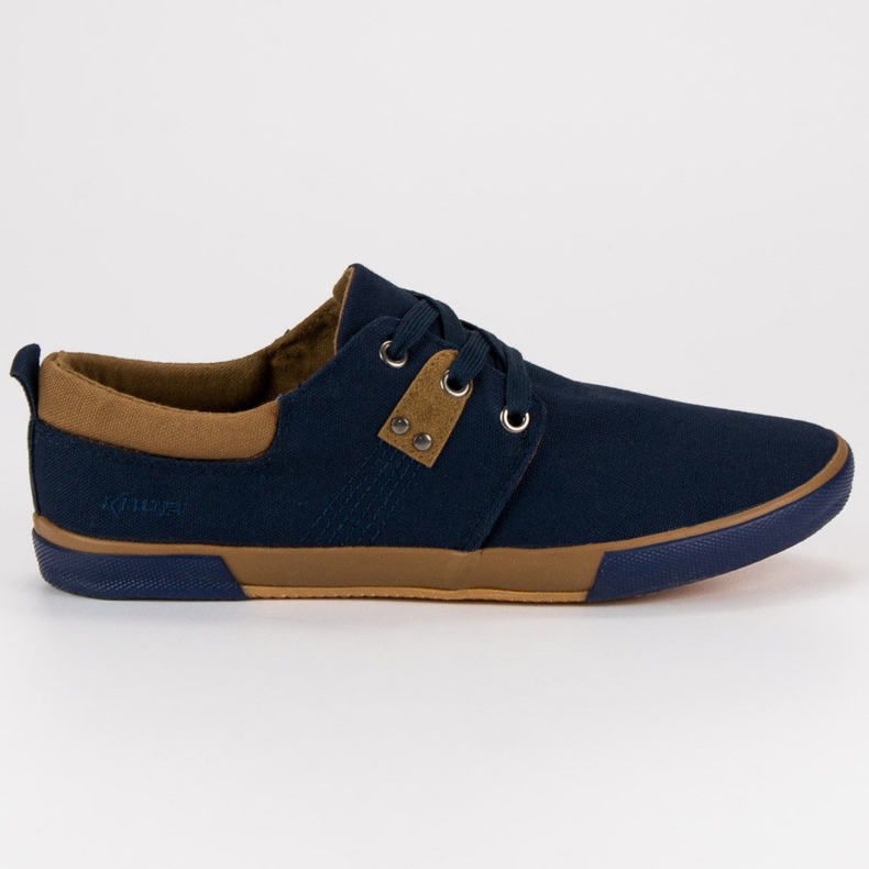 Baskets nouées bleu foncé brun bleu marin