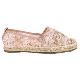 Seastar Espadrilles en dentelle jaune rose