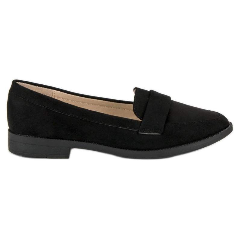 Small Swan Mocassins en daim le noir