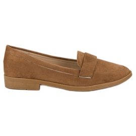 Small Swan Mocassins en daim brun