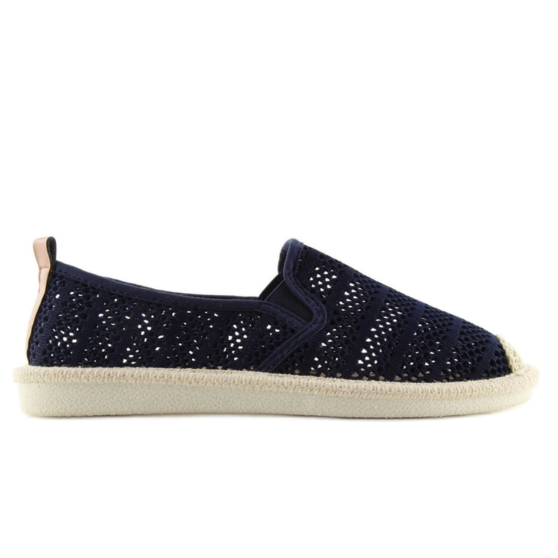 F01B Navy Espadrilles en résille bleu marine