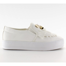 Sneakers à franges A-25 blanches brun