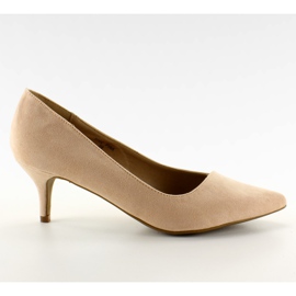 Escarpins en daim sur talon bas ZH02 rose