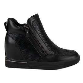 Baskets sur la fermeture éclair noir