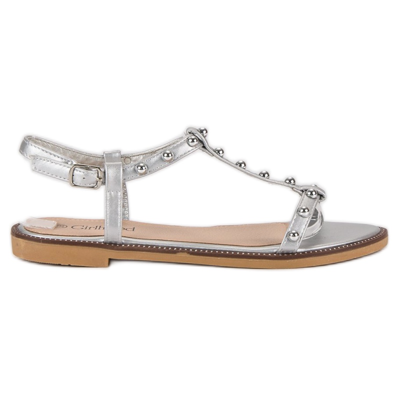 Girlhood Sandales Avec Strass gris