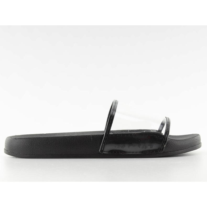 Pantoufles avec une sangle transparente ts168-6 le noir