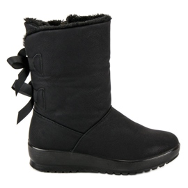 Bottes de neige chaudes avec une fermeture éclair le noir