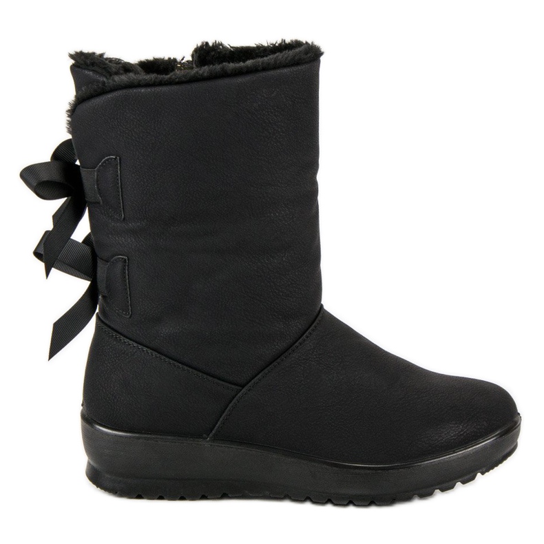 Bottes de neige chaudes avec une fermeture éclair le noir