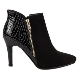 Bottines noires sur talon haut le noir