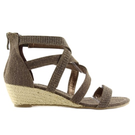 Sandales espadrilles ME11783 café brun