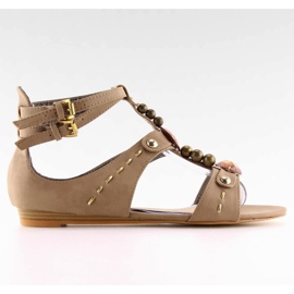 Sandales femme avec pierres kaki ZS3522