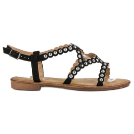 Small Swan Sandales plates décontractées noir