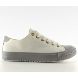 Baskets sur caoutchouc coloré W-3051 Blanc