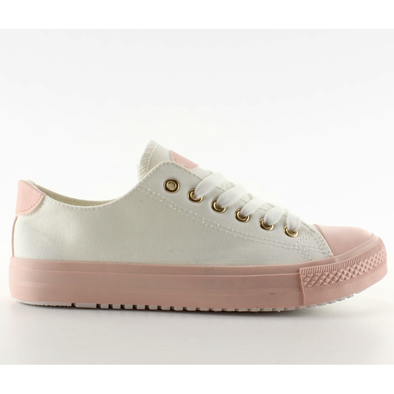 Baskets sur caoutchouc coloré W-3051 Blanc blanche