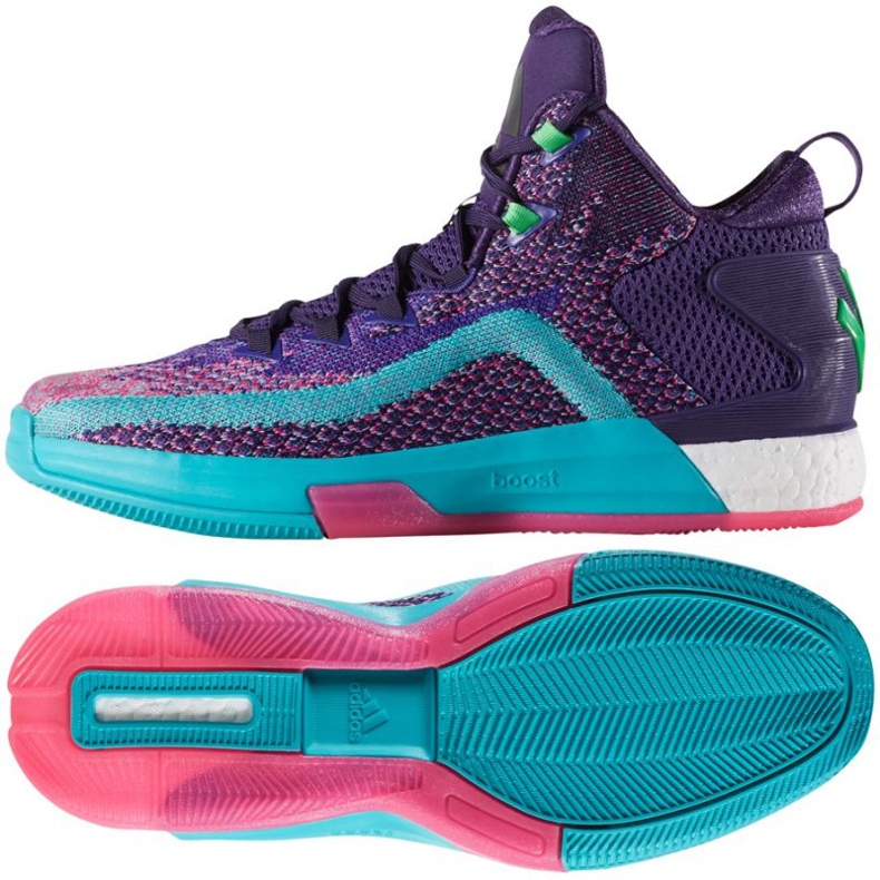Chaussures de basket adidas John Wall 2 Boost Prime Knit M D70028 multicolore violet