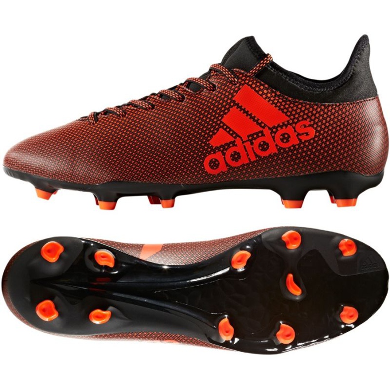 Adidas X 17.3 Fg M S82365 chaussures de football multicolore orange Adidas X 17.3 Fg M S82365 chaussures de football multicolore orange