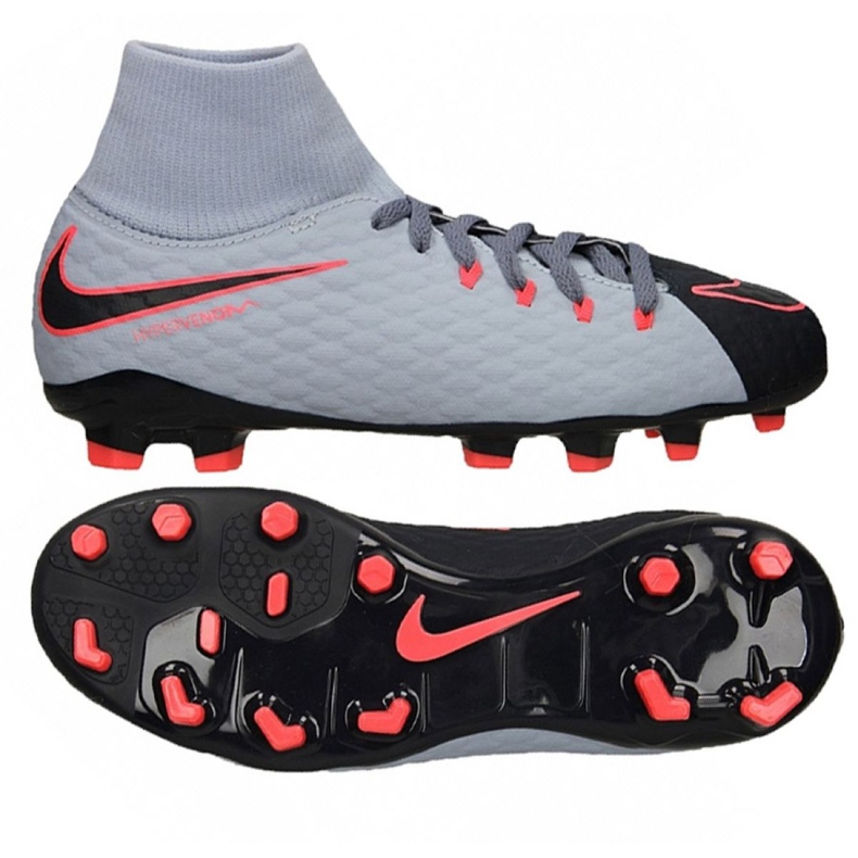 Nike Hypervenom Phelon 3 Df Fg Jr 917772-400 multicolore bleu