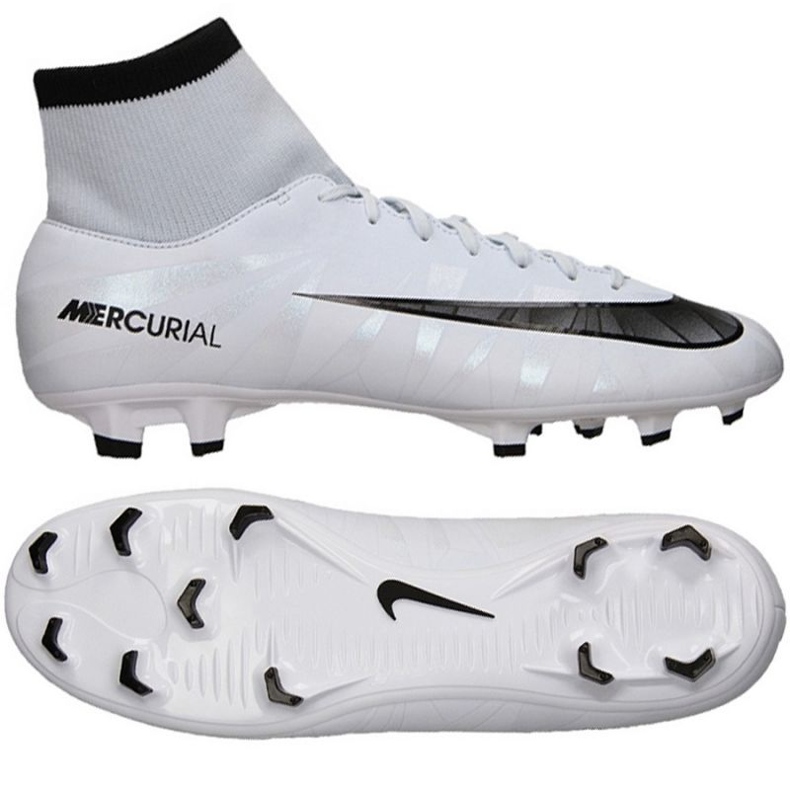 Chaussures de football Nike MercurialX Victory VI CR7 DF FG M 903605-401 blanche