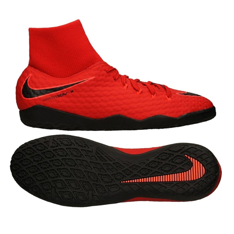Chaussures d'intérieur Nike HypervenomX Phelon Iii Df Ic M 917768-616 rouge rouge