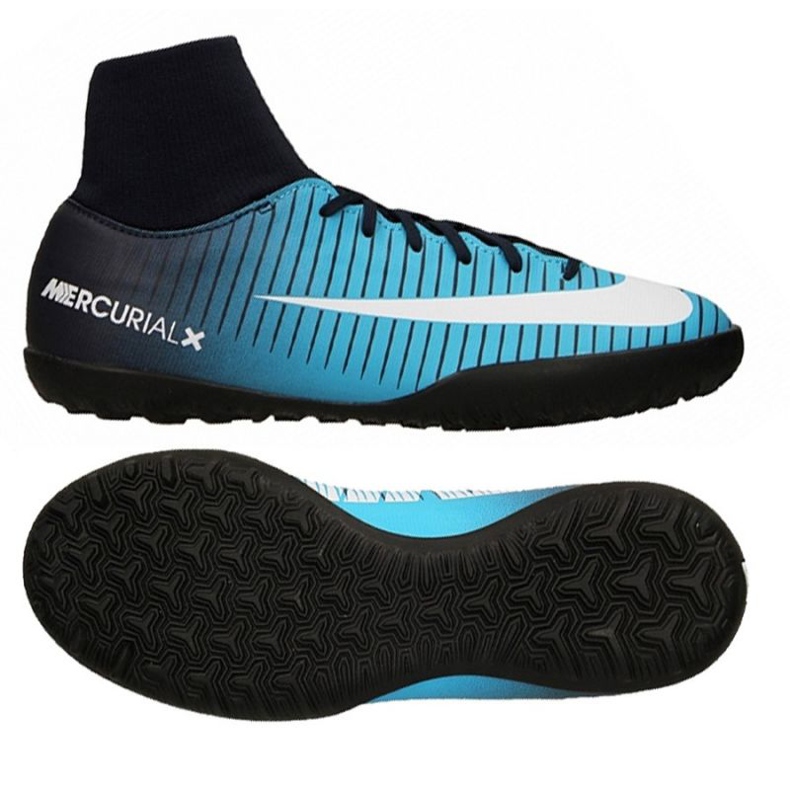 Chaussures de football Nike MercurialX Victory VI DF TF Jr 903604-404 bleu