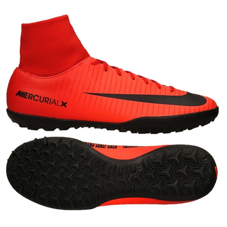 Nike MercurialX Victory Vi Df Tf M 903614-616 chaussures de football rouge rouge