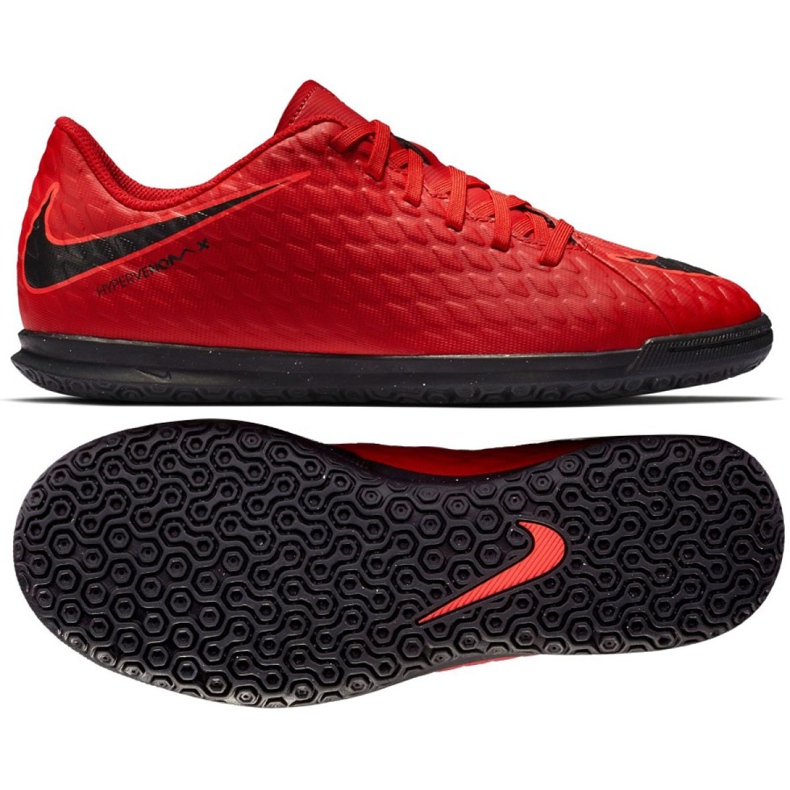 Chaussures d'intérieur Nike HypervenomX Phade Iii Ic Jr 852583-616 rouge rouge
