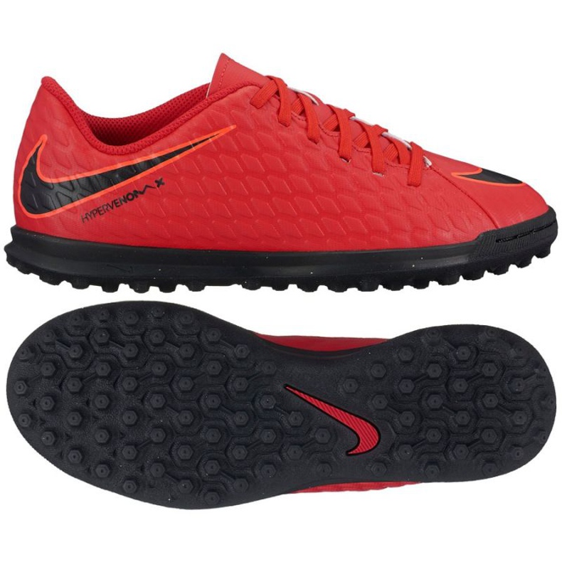 Chaussures de football Nike HypervenomX Phade III TF Jr 852585-616 rouge