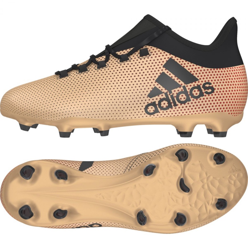 Adidas X 17.1 Fg Jr CP8977 chaussures de football d'or Adidas X 17.1 Fg Jr CP8977 chaussures de football d'or