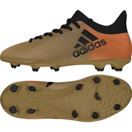 Adidas X 17.3 Fg Jr CP8990 chaussures de football or blanc d'or