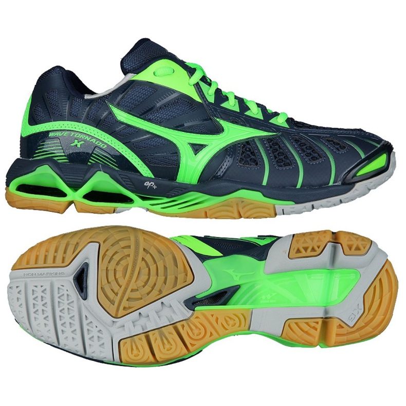 Chaussures de volleyball Mizuno Wave Tornado XM V1GA161236 multicolore bleu marin