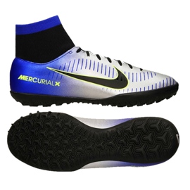 Chaussures de football Nike MercurialX Victory Vi Neymar Df Tf M 921514-407 vert, bleu, gris / argent bleu