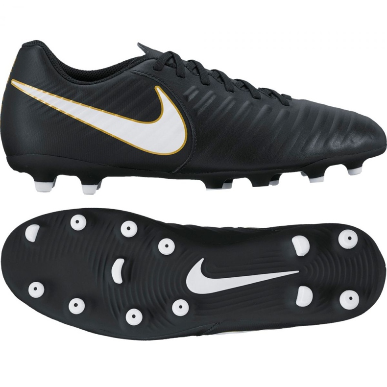 Nike Tiempo Rio Iv Fg M 897759-002 chaussures de football multicolore le noir