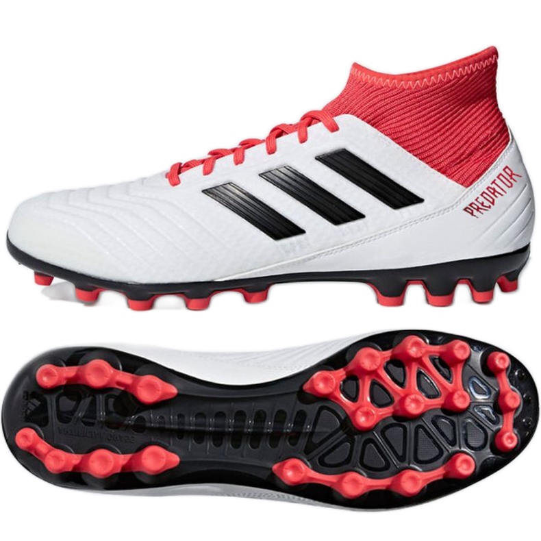 Chaussures de football Adidas Predator 18.3 Ag M CP9307 blanche blanche Chaussures de football Adidas Predator 18.3 Ag M CP9307 blanche blanche