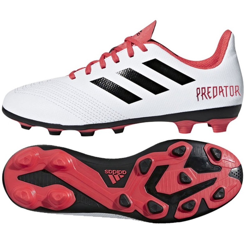 Chaussures de football Adidas Predator 18.4 FxG Jr CP9241 multicolore blanche