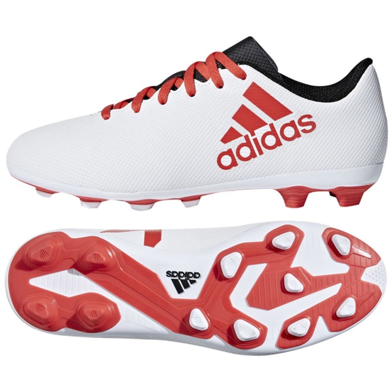 Chaussures de foot Adidas X 17.4 FxG Jr CP9015 multicolore blanche Chaussures de foot Adidas X 17.4 FxG Jr CP9015 multicolore blanche