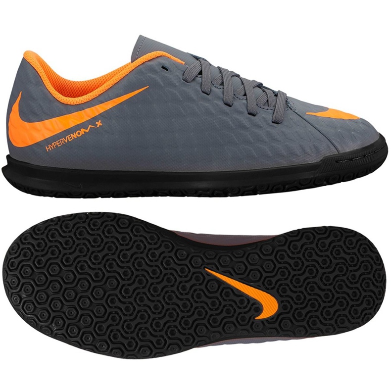 Chaussures d'intérieur Nike Hypervenom PhantomX 3 Club Ic Jr AH7296-081 multicolore gris