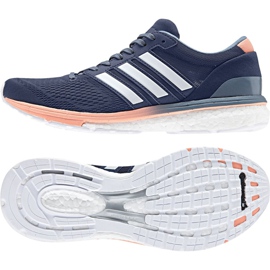 Chaussures running adidas Adizero Boston 6 W BB6418 blanc bleu marine orange