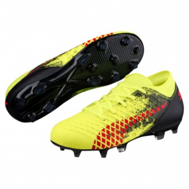 Chaussures de football Puma Furure 18.4 Fg Ag Jr 104346 011 jaune multicolore