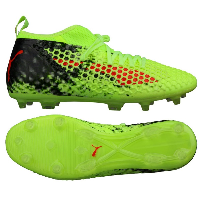 Chaussures de football Puma Future 18.2 Netfit Fg Ag Fizzy M 104321 01 vert vert