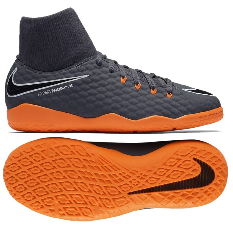 Nike Hyphantomx 3 Academy Df Ic Jr AH7291-081-S gris gris
