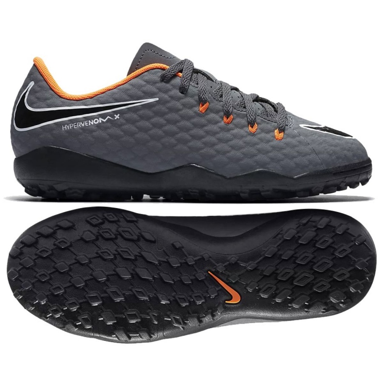Chaussures de football Nike Hypervenom PhantomX 3 Academy Tf Jr AH7294-081-S gris gris