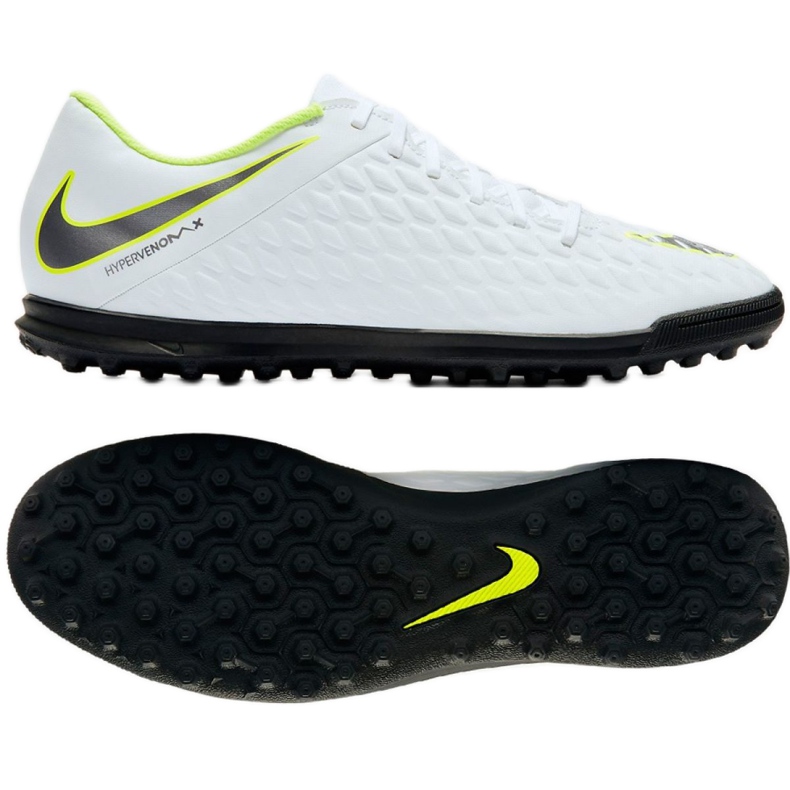 Chaussures de football Nike Hypervenom Phantomx 3 Club Tf M AJ3811-107 blanche blanche