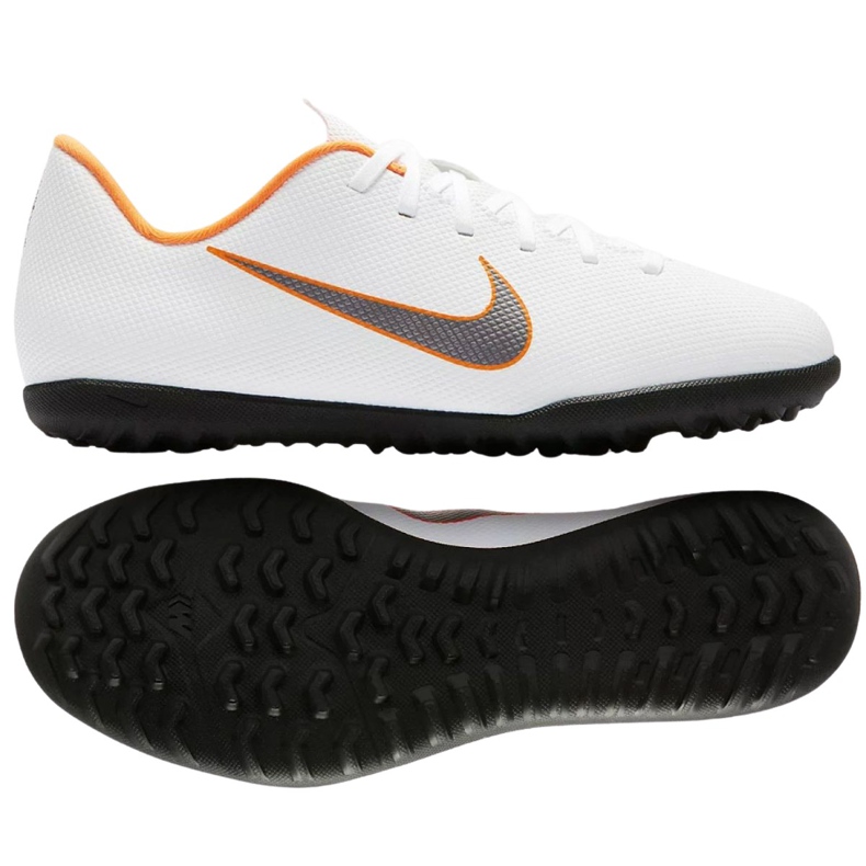 Nike Mercurial VaporX 12 club Tf Gs Jr AH7355-107 chaussures de football multicolore blanche