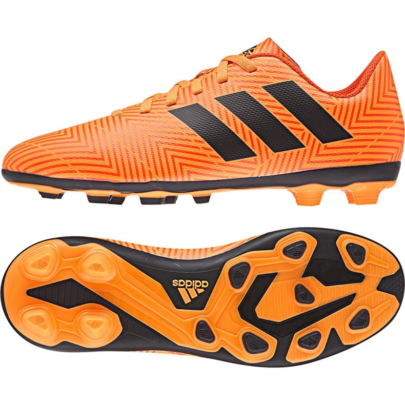 Les chaussures de football adidas Nemeziz 18.4 FxG Jr DB2355 orange multicolore