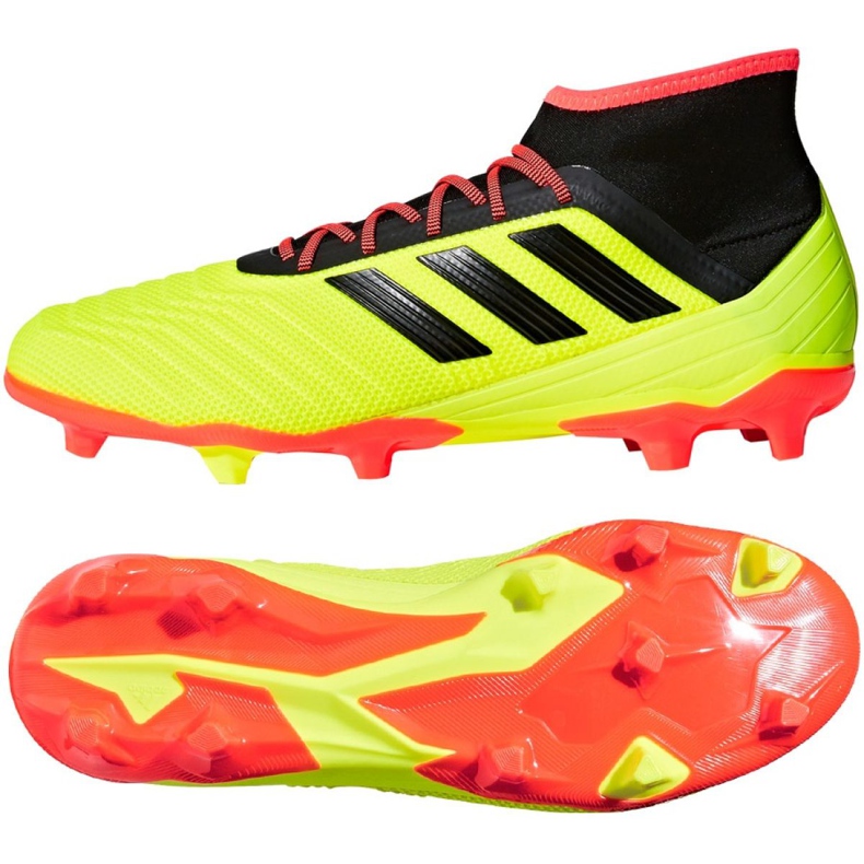 Chaussures de football Adidas Predator 18.2 Fg M DB1997 multicolore jaune
