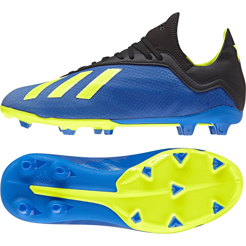 Adidas X 18.3 Fg Jr DB2416 chaussures de football bleu marin bleu Adidas X 18.3 Fg Jr DB2416 chaussures de football bleu marin bleu