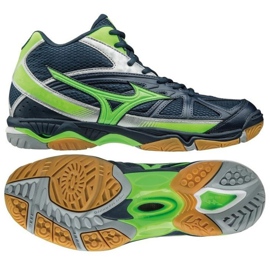 Mizuno Wave Hurricane 2 Mid M V1GA164536 chaussures de volley-ball bleu marine bleu marine