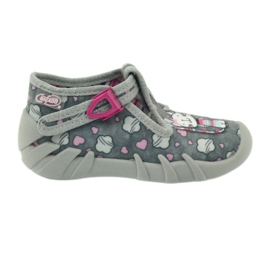 Chaton Befado 110p326 pantoufles blanc gris rose