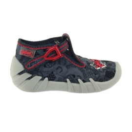 Befado chaussures pour enfants 110p324 pantoufles noir gris rouge